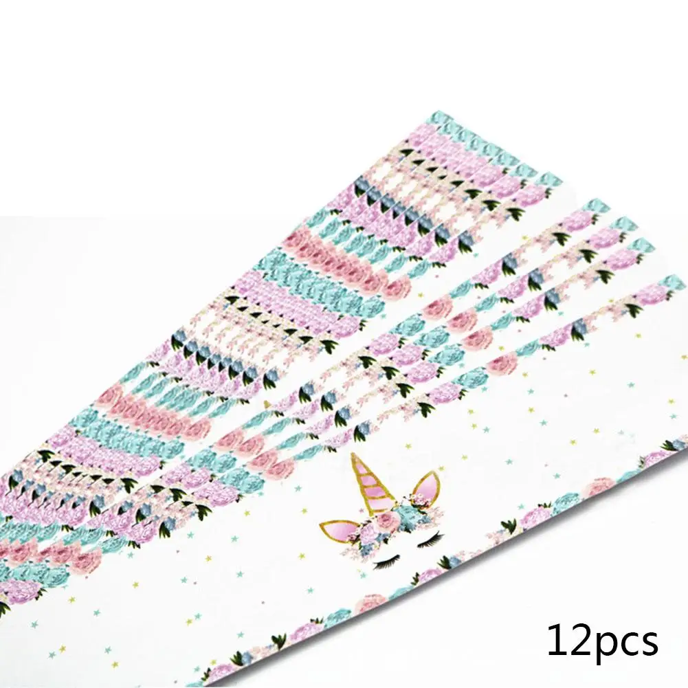 12pcs Adhesive Unicorn Birthday Sticker Gifts Boxes Seal Label Stickers Water Bottle Candy Box Labels Unicorn Party Supplies