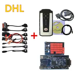 Бесплатная доставка по DHL VD DS150E CDP с/без Bluetooth + 8 шт автомобилей кабель супершпионское obd2 последние 2016r0/2015r3 универсальный инструмент сканер