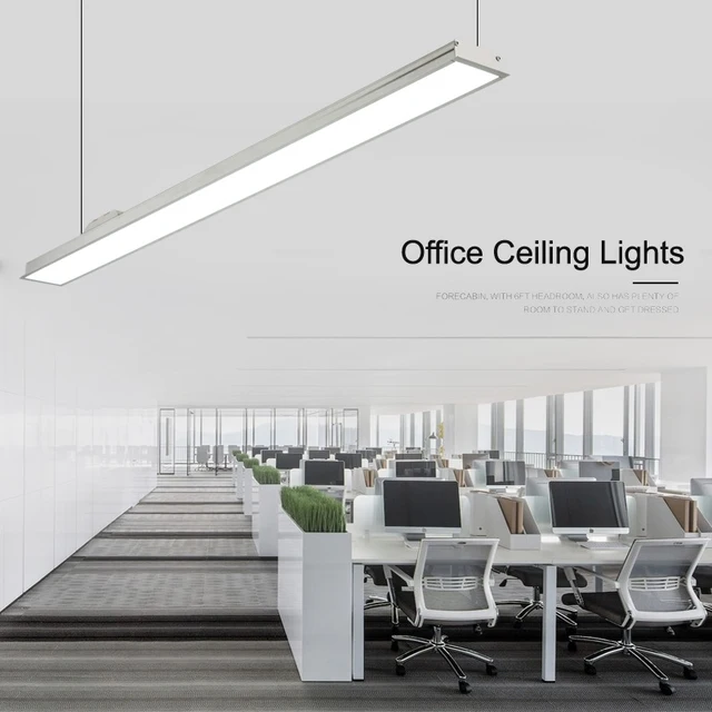NEW Slim Office Hanging Lights Thin Aluminum Long Ceiling Lamp LED