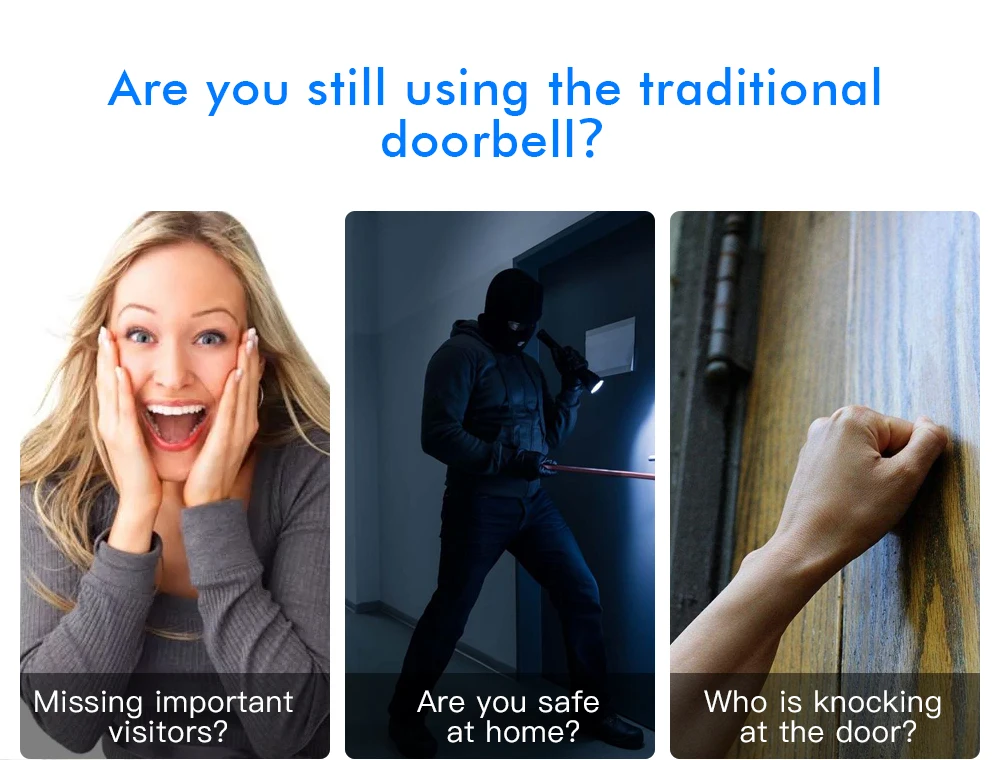 Wistino HD 720P WiFi Doorbell Camera Wireless Video Camera Night Vision Two-Way Audio Intercom Recorder Door Bell APP Remote Control  (10)
