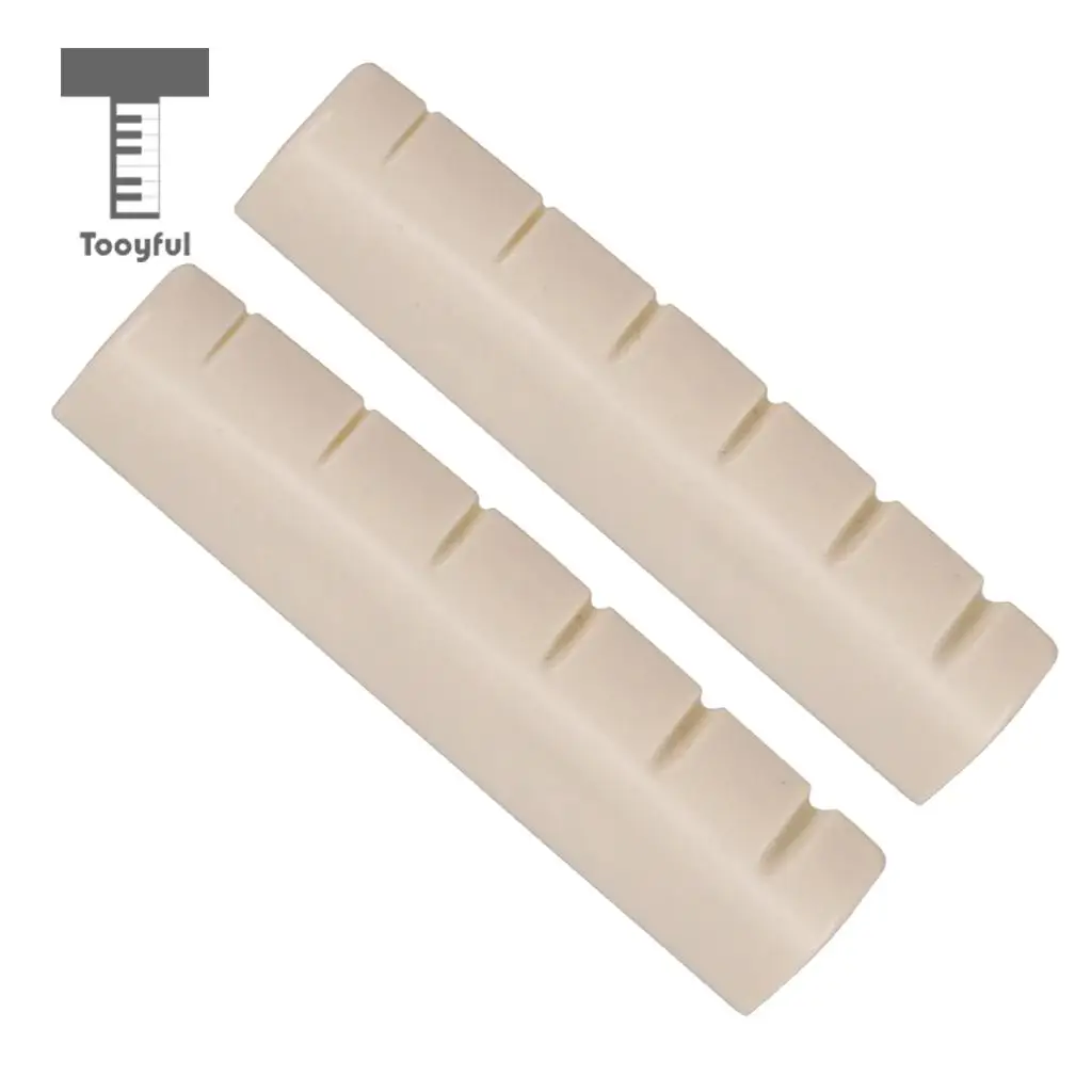 2 Pieces Left Handed Acoustic Guitar Nut Slotted for Guitar Parts Accessories 44x6x9.8-9mm
