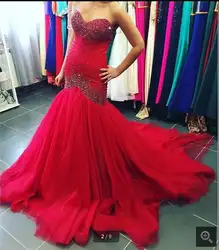 2016 новая реальная картина русалка тюль с бисером пром dress бесплатная доставка без бретелек милая шеи вечерние платья горячие продажа