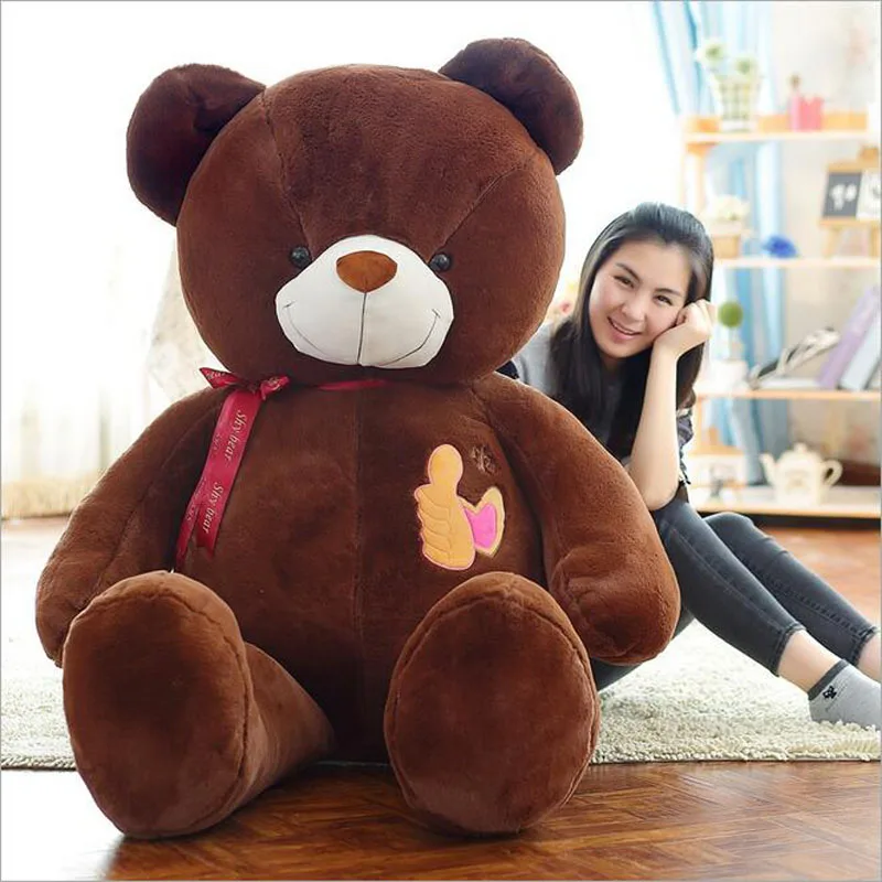 Плюшевый игрушечный плюшевый медвежонок, большой палец, объятие медвежонка, кукла 90 см/1,9 кг, подарок для девушки