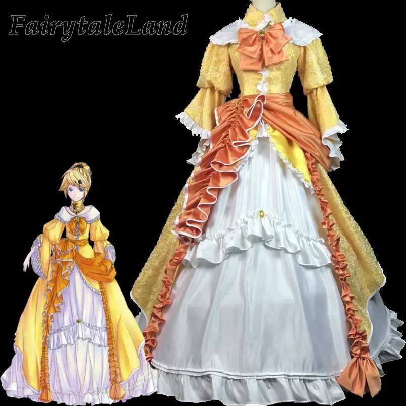 

vocaloid Kagamine Rin Cosplay Costume Halloween Outfit Daughter of Evil Dress Elegant Rin Dress