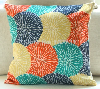 

New Arrive Cotton Linen Cushion Cover Pillow Case Colorful Daizy Floral Vintage Home Decor 45cm*45cm 1pc