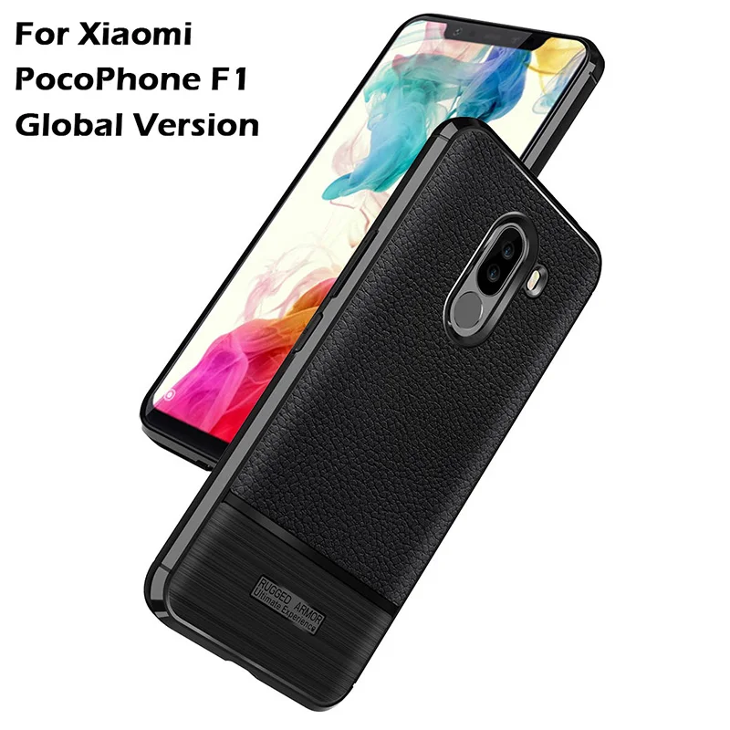 KXM1406_2_JONSNOW Soft Case for Xiaomi Pocophone F1 Litchi Texture Shock-Proof TPU Phone Cover For Pocophone F1 Global Version Protective Case