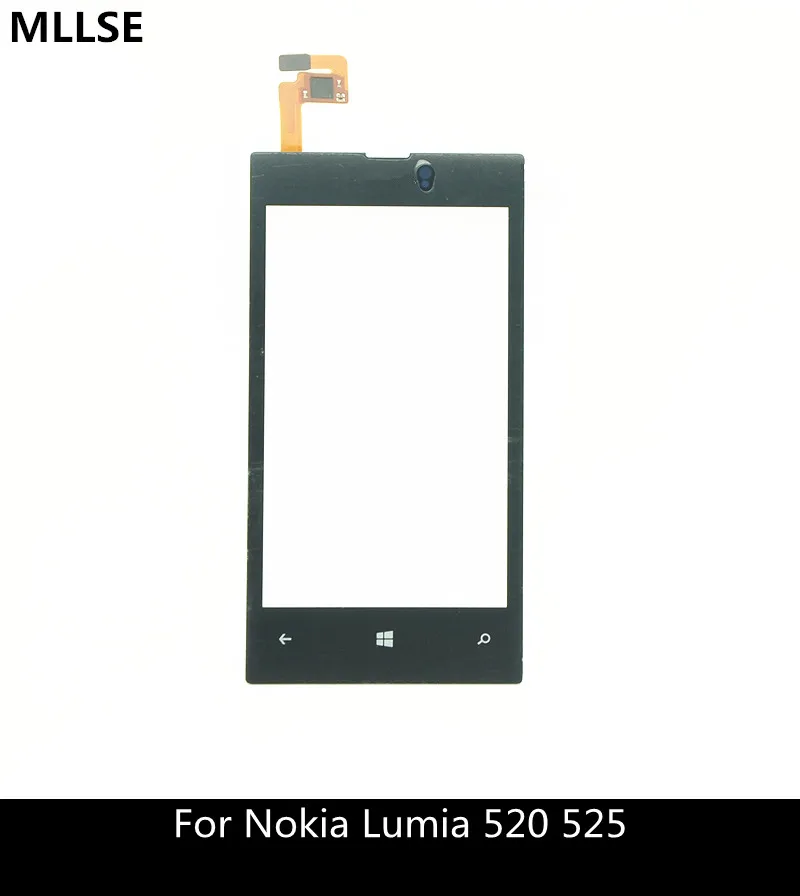 Сенсорный экран для Nokia Lumia 520 525 N520 сенсорный дигитайзер сенсорный экран передняя стеклянная панель объектива Замена с клейкой лентой