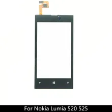 Сенсорный экран для Nokia Lumia 520 525 N520 сенсорный дигитайзер сенсорный экран передняя стеклянная панель объектива Замена с клейкой лентой