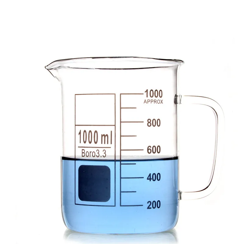 Стеклянный стакан кофейная кружка чашка с ручкой 3,3 боросиликатное стекло лабораторная стеклянная посуда прозрачное стекло