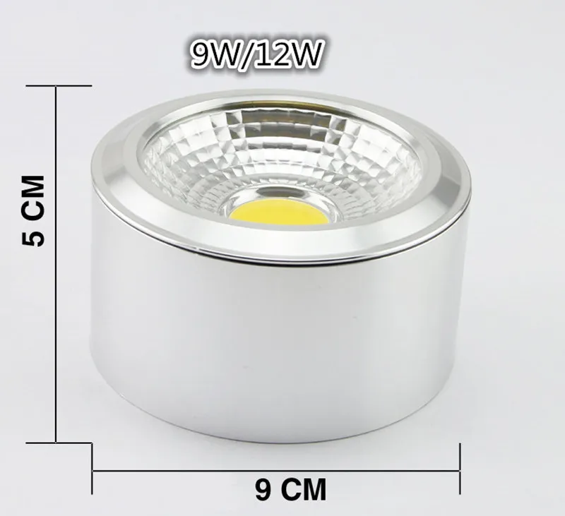 Поверхностный монтаж светодио дный Белый светодиодный COB светильник 5 Вт/7 Вт/9 Вт/12 Вт/15 Вт светодио дный Светодиодная лампа AC85-265V точечный свет со светодио дный светодиодным драйвером белый/теплый белый