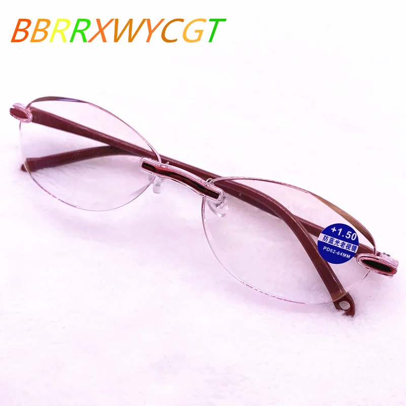

NEW Rimless Reading Glasses Women Transparent Blue Light Blocking Frameless Computer Glasses Presbyopia Reader Colour Red