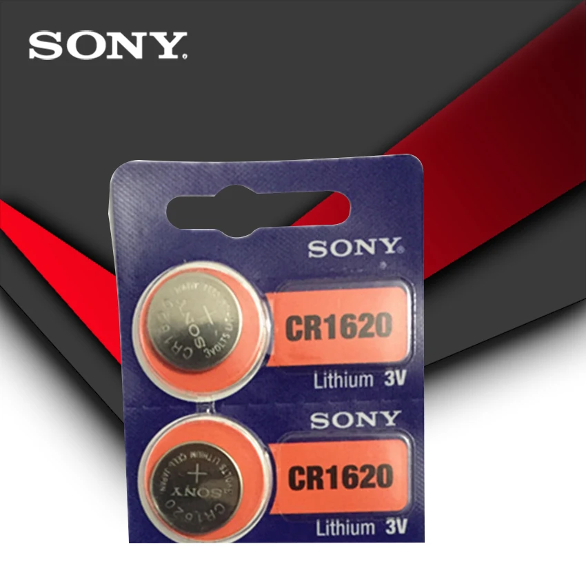 Комплект из 2 предметов sony CR1620 кнопочная ячейка Батарея для мобильного часо-автомобиль дистанционного ключа cr 1620 ECR1620 GPCR1620 3 v литиевая Батарея