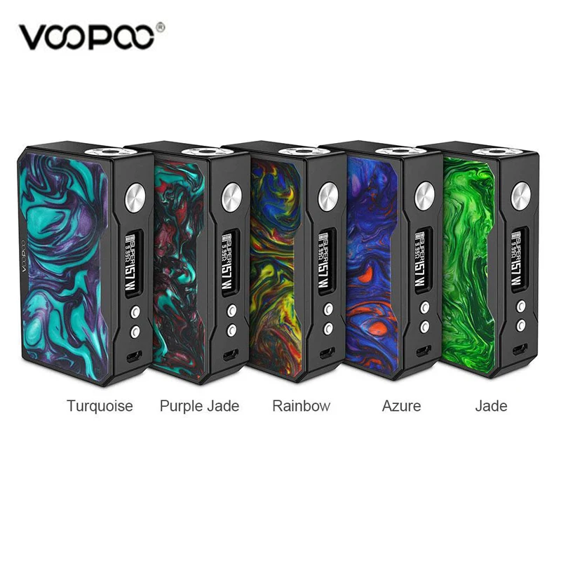 

Original VOOPOO Black Drag Resin 157W TC Box MO VW/TC Vape Electronic Cigarette Drag Vapor Kit