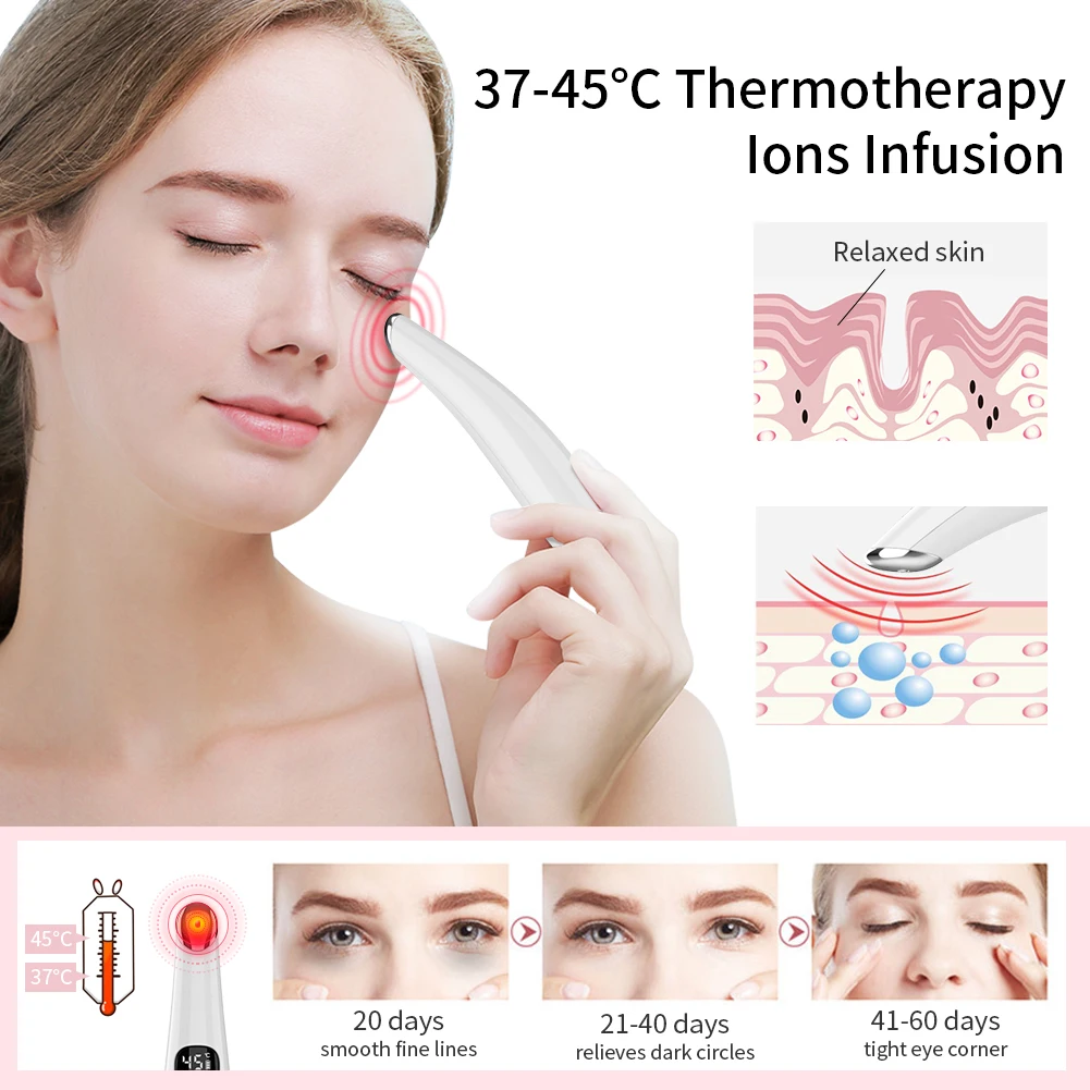 Cuidados com a Beleza Mini Vibração Elétrica Olho Rosto Massageador Anti-envelhecimento Rugas Dark Circle Remoção Portátil Caneta Massagem 9 High Quality Beleza e saúde