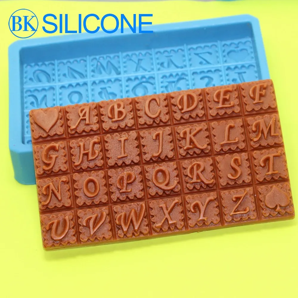 

26 English Letter Shape Silicone 3D Fondant Cake Mold Cake Decrating tools Handmade Mould for Chocolate R1087 BKSILICONE