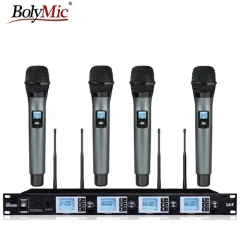 

Bolymic 4 X 100 channels uhf wireless microphone karaoke Professional wireless microphone