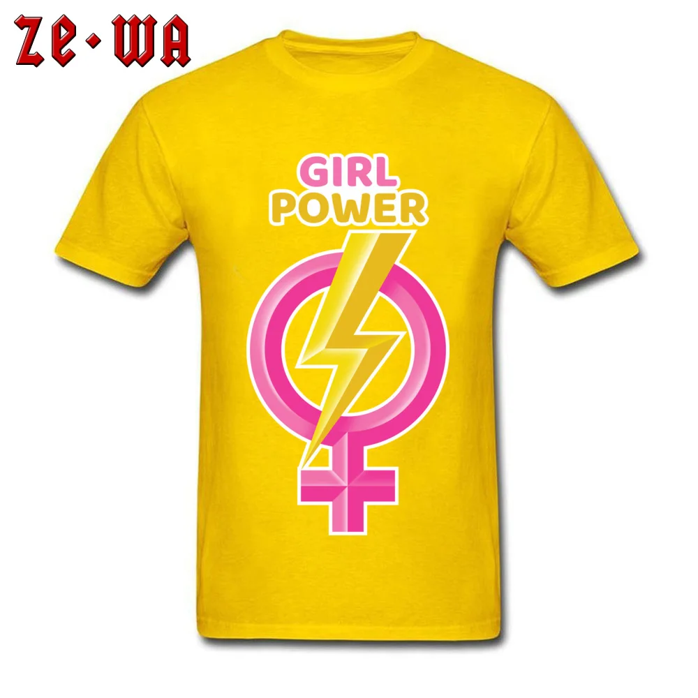Summer Girl Power Geek Short Sleeve Summer/Fall T Shirt 2018 O-Neck Pure Cotton Tee Shirts Male T-shirts Drop Shipping Girl Power yellow
