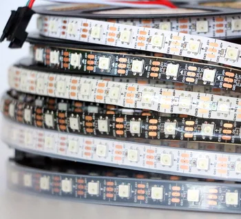 

0.5m 1m 2m 3m 4m 5m WS2812B 30/60/144leds/m pixels 5050 rgb individually addressable full color led strip light dc 5v tape lamp