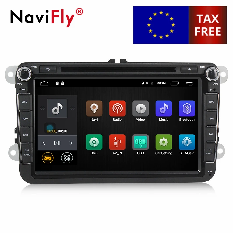 Cheap 2Din Free shipping Android7.1 2G RAM Car Multimedia player for  VW GOLF 4 5 Polo Bora CC JETTA PASSAT Tiguan SKODA OCTAVIA 1