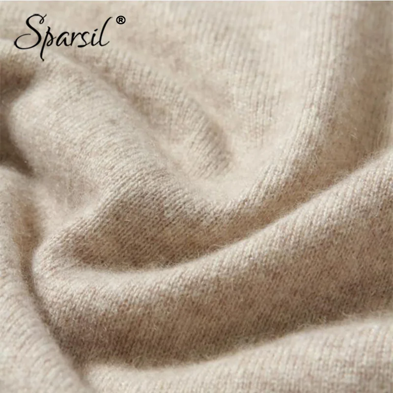 Sparsil женский весенний кашемировый свитер с v-образным вырезом и рукавом летучая мышь, однотонный вязаный пуловер, Модный мягкий шерстяной трикотаж размера плюс