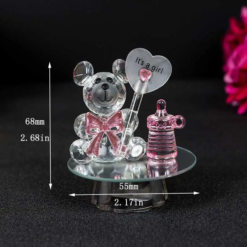 Новые хрустальные поделки украшения кристалл фигурка животного Красивый орнамент стеклянный медведь маленькие животные домашний декор для стола