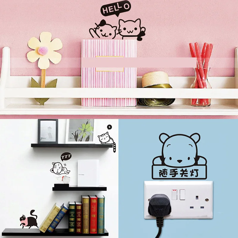 

Plug Switch Baby Infant House Sticker Decal Around Light Switch Reminder Decor