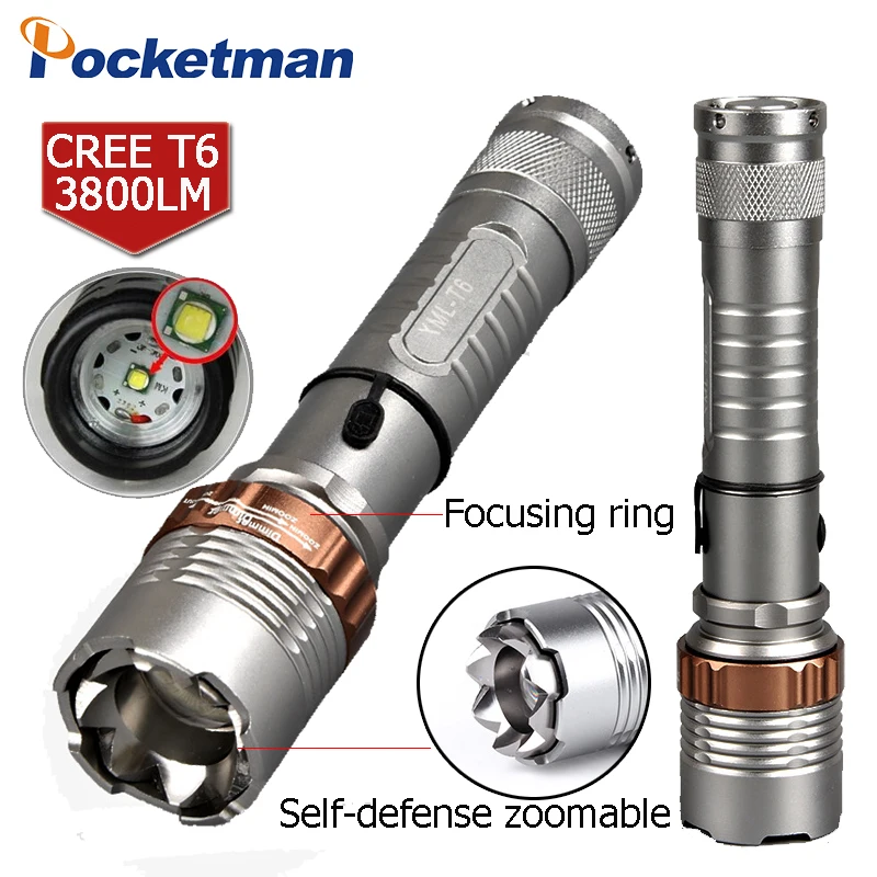 

2000 Lumens XM-L T6 5 modes LED Tactical Flashlight Torch Waterproof Lamp Torch Hunting Flash Light Lantern For Camping