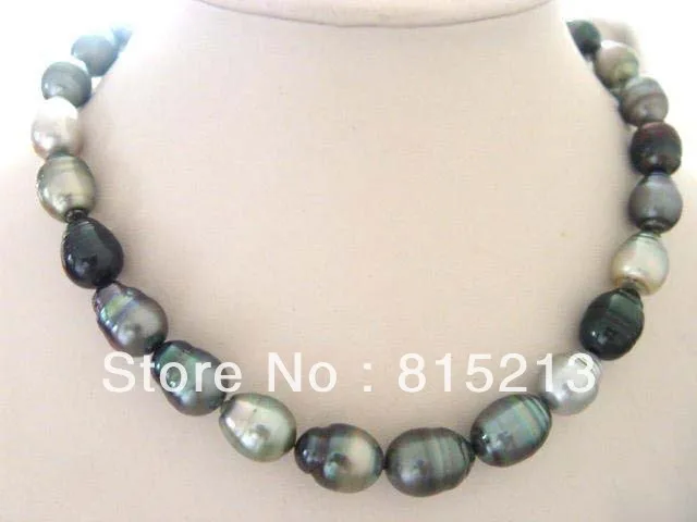 

FREE SHIPPING>>>@@ > N68 NATURAL MULTI COLOR SS TAHITIAN PEARL NECKLACE