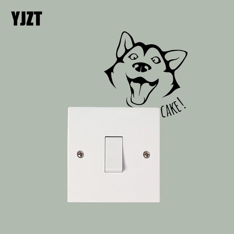 YJZT Dog Pet Wall Vinyl Decal Husky Funny Animal Switch Stickers 17SS0080 | Дом и сад