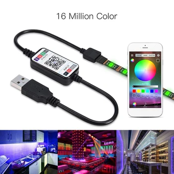 

2019 New 50CM USB LED strip 5050 RGB 1M 2M 3M Bluetooth APP control Flexible Light TV Background Light RGB LED Tape