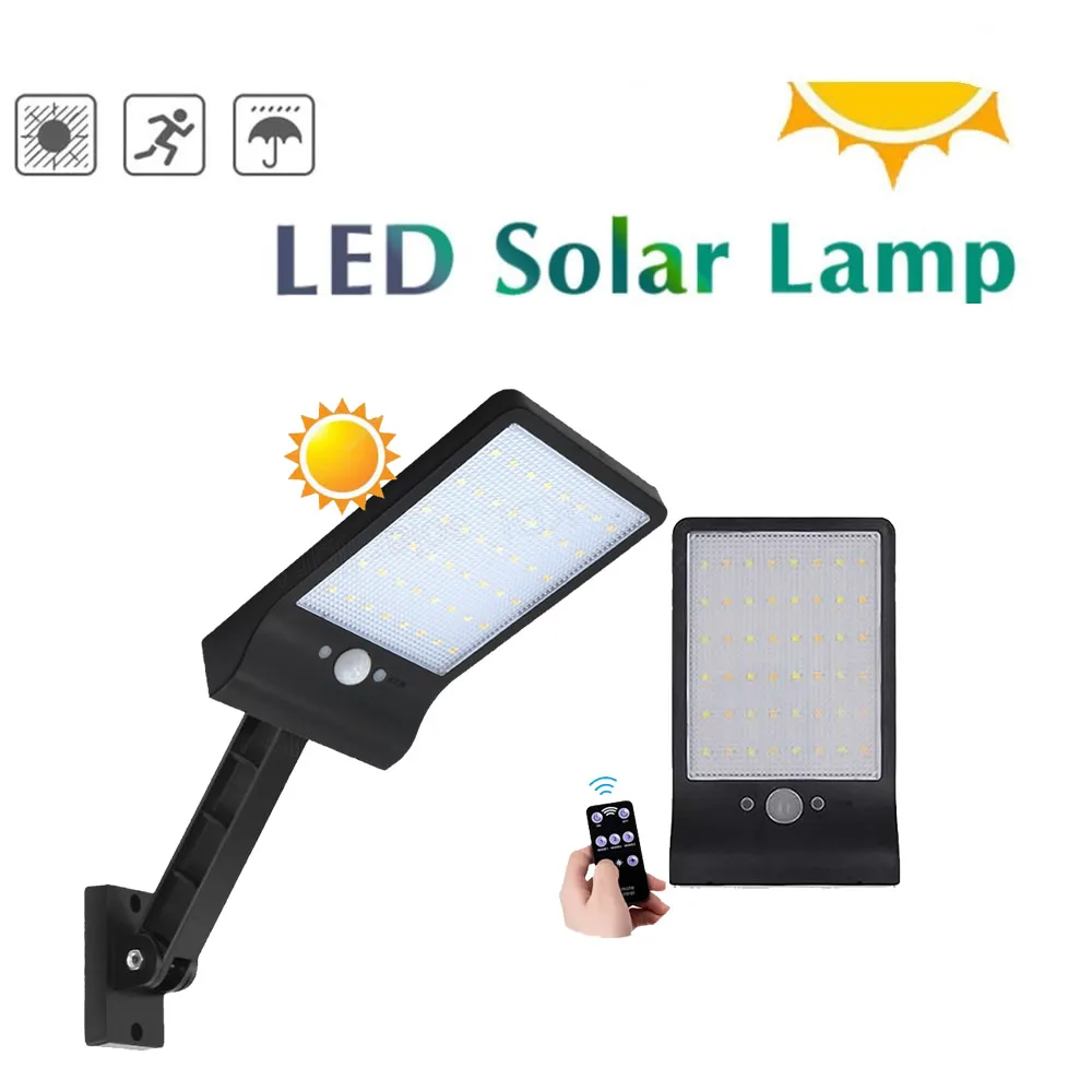 remote control rotate bracket solar street light Solar Lights Outdoor 48 LED Wall Solar Motion Sensor Light with Remote Controll