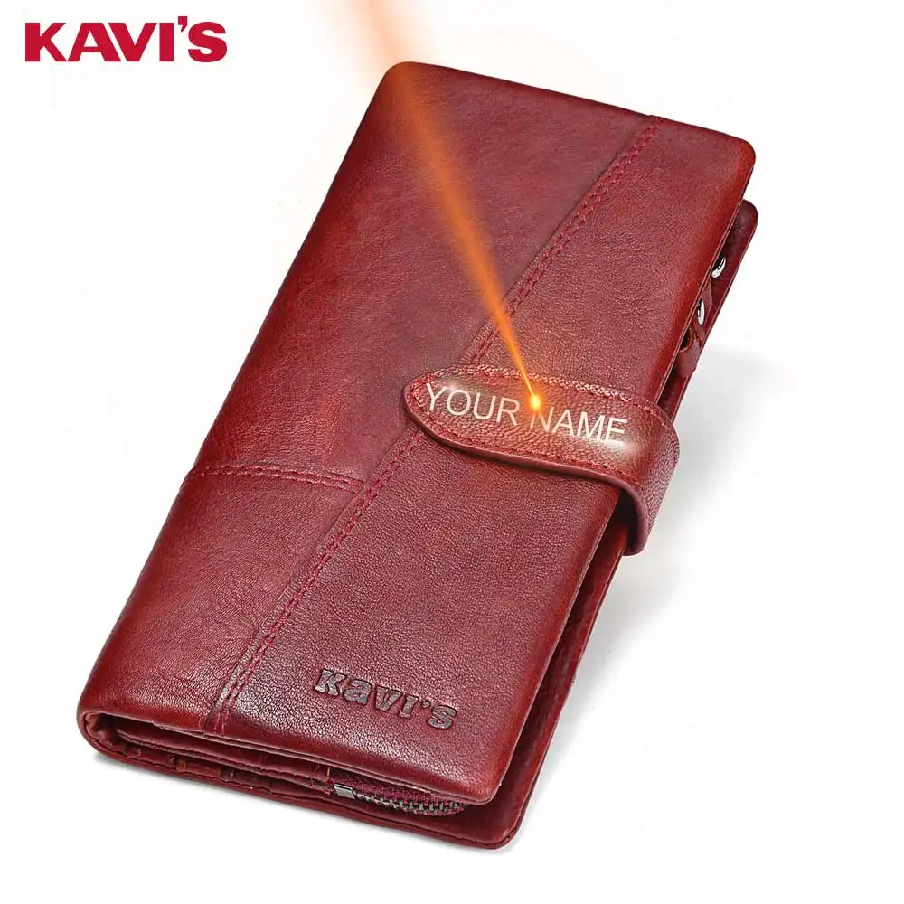 KAVIS شحن النقش جلد طبيعي المرأة محفظة محفظة نسائية للعملات المعدنية الإناث Portomonee سيدة طويل هاندي حامل بطاقة مخلب هدية ل اسم KAVIS شحن النقش جلد طبيعي المرأة محفظة محفظة نسائية للعملات المعدنية الإناث Portomonee سيدة طويل هاندي حامل بطاقة مخلب هدية ل اسم