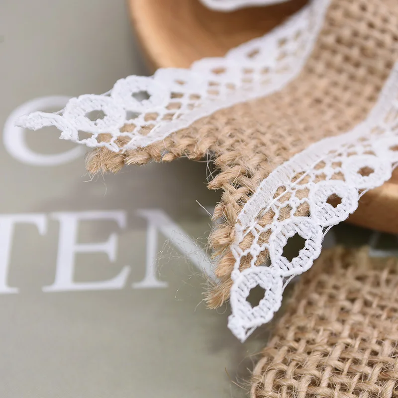 5/10pcs Jute Bow Vintage Natural Jute Burlap Hessian Bows Lace Ribbon Trim for Wedding Decoration Home Sewing Hat Accessories 8z