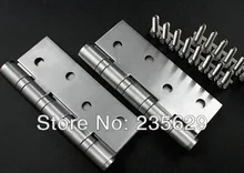 Frete Grátis, 304 aço inoxidável escovado Dobradiças para porta de madeira/Metal Porta, rolamento de esferas da dobradiça, nenhum ruído, ao longo da vida