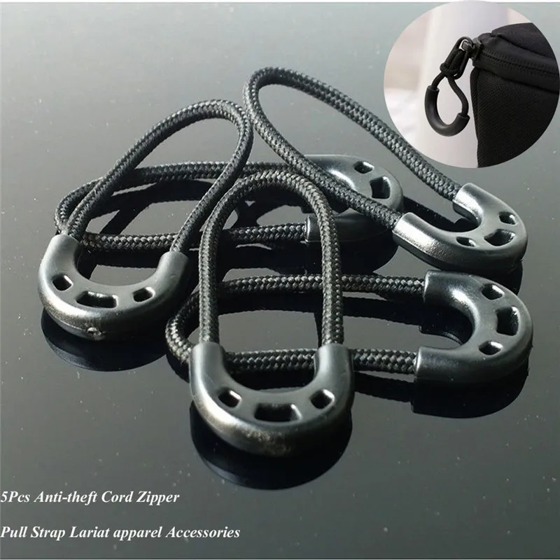 5 шт./лот Anti-theft молния тянет шнур Rope заканчивается замок молния клип пряжки для Костюмы аксессуары - изображение