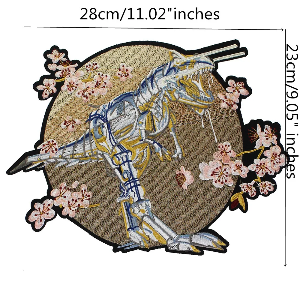 Матерчатая нашивка с изображением динозавра сливы, Mend, декорированная нашивкой, джинсовые куртки, сумка, обувь, одежда, шитье украшения, аппликация