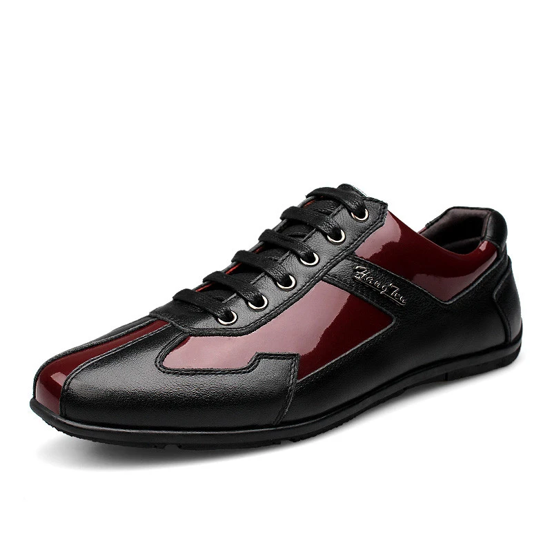 

Luxury Brand Fashion Genuine Leather Men Shoes Leather Men Casual Shoes High Quality Plus Size 37-48 Flat Shoes For Men
