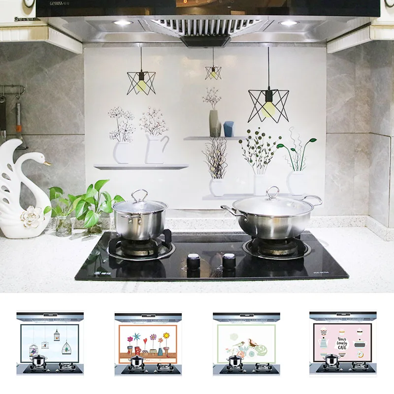 

Household Wallpaper Cute Cartoon Transparent Heat Resisting Oil Proof Stickers 60*90cm Waterproof Self Adhesive Wall Decals