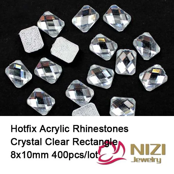 

Crystal Clear Hotfix Acrylic Rhinestones Flatback 8x10mm 400pcs Iron On Stones For Crafts Wedding Dress Designs DIY Decorations