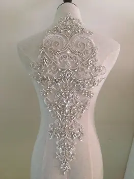 

Rhinestone bodice applique, crystal applique, crystal bodice applique for wedding dress, bridal supplieB1#