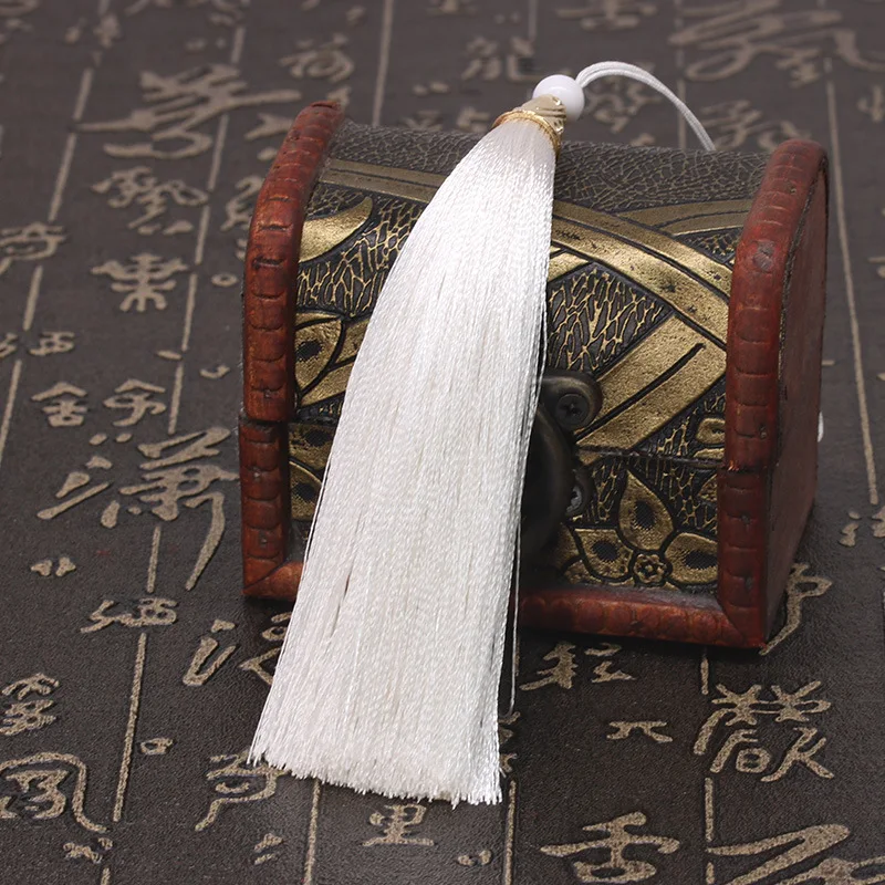 20cm Polyester Silk Beaded Tassels Earrings Charm Pendant Satin Tassel for DIY Crafts Jewelry Making Findings Materials