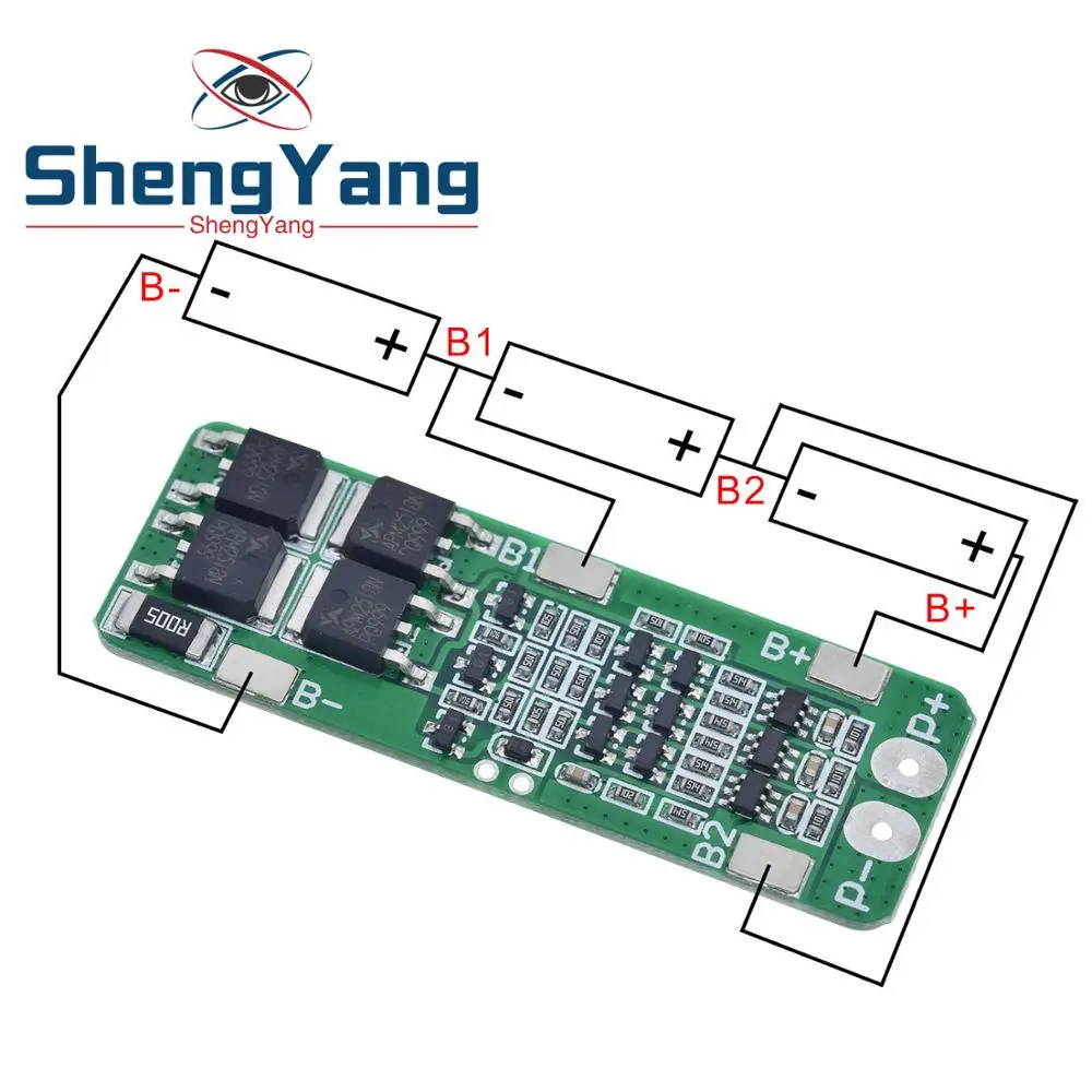 

3S 20A Li-ion Lithium Battery 18650 Charger PCB BMS Protection Board For Drill Motor 12.6V Lipo Cell Module 64x20x3.4mm