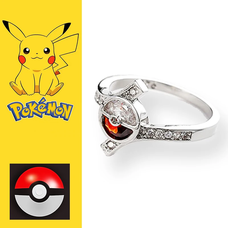 

Pokemon GO Cosplay Ring Props Pikachu Poke Ball Rings Cartoon Jewelry