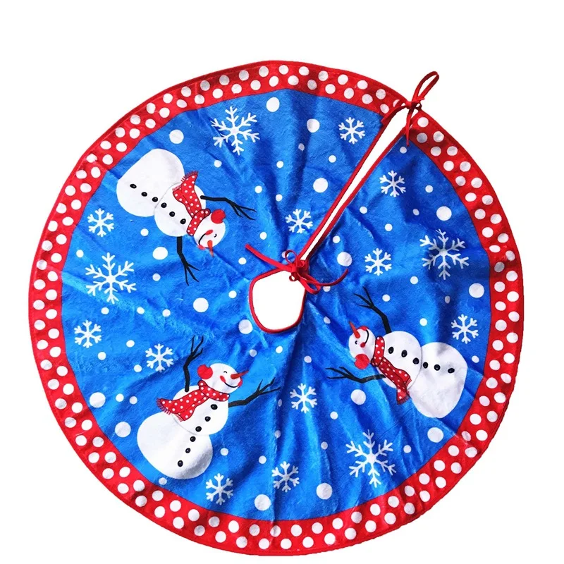 

2019 Newest Christmas Tree Skirts Decorations High-end Velvet Christmas Tree Skirt Snowman Pattern