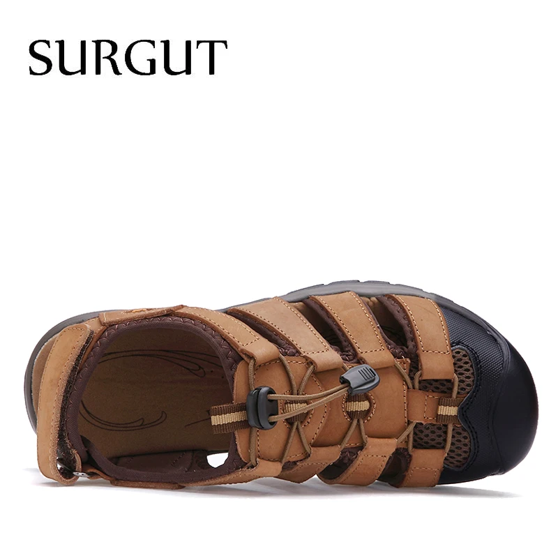 SURGUT Brand Men's Sneakers Classic Men Soft Sandals Men Flat Summer Shoes Leather Breathable Sandals Men Slippers Flip Flops SURGUT Brand Men's Sneakers Classic Men Soft Sandals Men Flat Summer Shoes Leather Breathable Sandals Men Slippers Flip Flops