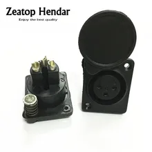 1 шт. XLR 3 Pin водонепроницаемый Женский Шасси Панель установленная розетка адаптер Пайка для питания разъем для микрофона черный