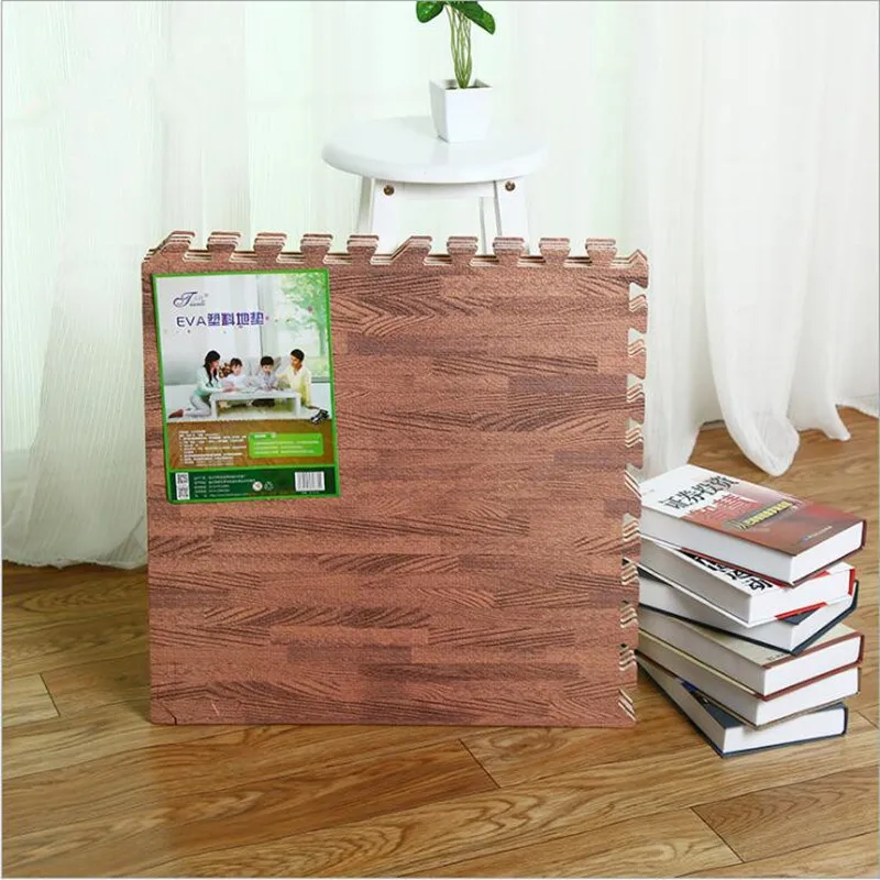 

6pcs/set EVA Stitching Foam Floor Mats Puzzle Mats Idyllic Climbing Mat Children Crawling Mat Imitation Wood Grain Play Mat