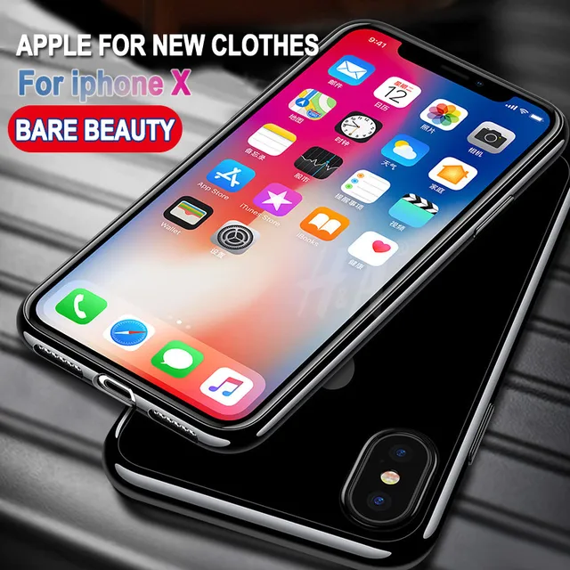 H&A Tpu Soft Silicone transparent case For iphone X 10 cover For iphone 10 X cover case