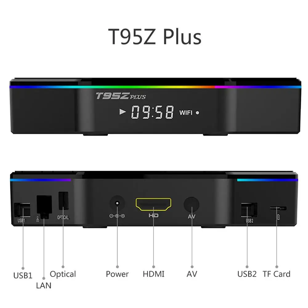 T95Z Plus домашний Смарт ТВ приставка 2 ГБ/16 ГБ 3 Гб/32 ГБ ОЗУ RK3328 Восьмиядерный Android 7,1 медиаплеер 2,4G/5G WiFi BT4.0 4K HD телеприставка