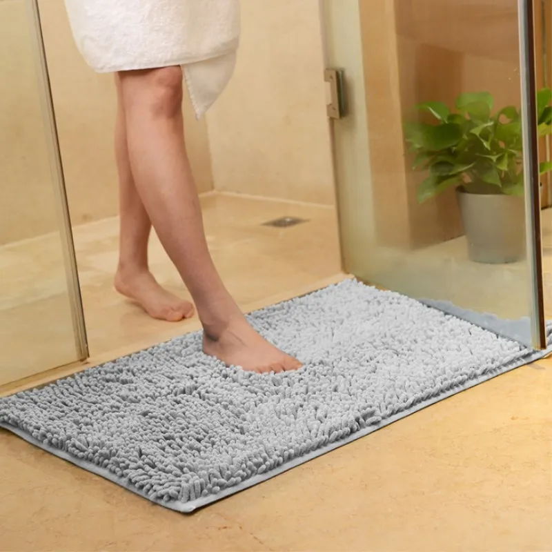 

9 Sizes Bath Mat Non-slip Bathroom Carpet Mat For Toilet Bathroom Rug Toilet Mat Tub Rug Anti-slipping Absorbent Soft Chenille